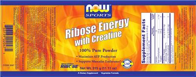 Photo of the NOW Sports Ribose Energy With Creatine label