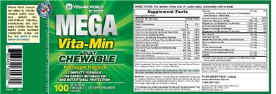 Mega Vita-Min Adult Chewable Pineapple Flavored