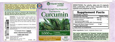 Double Strength Plus Bioperine Turmeric Curcumin 1000 mg