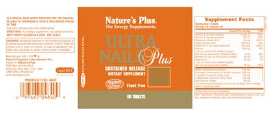 Photo of the Nature's Plus Ultra Nails Plus label