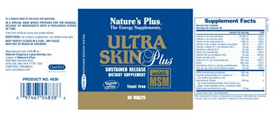 Photo of the Nature's Plus Ultra Skin Plus label