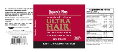 Photo of the Nature's Plus Sustained Release Ultra Hair label