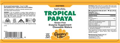 Photo of the Country Life Natural Tropical Papaya label