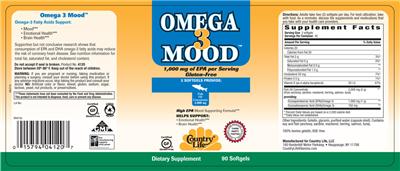Photo of the Country Life Omega 3 Mood label