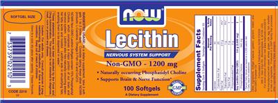 Photo of the NOW Lecithin label