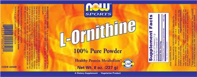 Photo of the NOW Sports L-Ornithine label