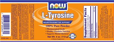 Photo of the NOW L-Tyrosine label