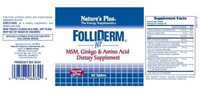 Photo of the Nature's Plus FolliDerm NF label