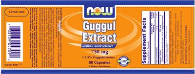 Photo of the NOW Guggul Extract 750 mg label