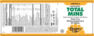Photo of the Country Life Target-Mins Total Mins label