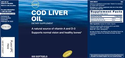 Photo of the GNC Cod Liver Oil label