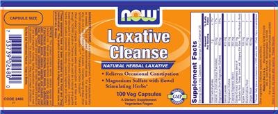 Photo of the NOW Laxative Cleanse label