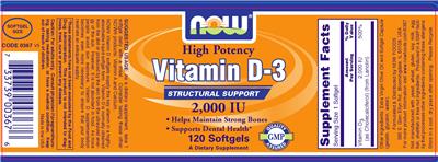 High Potency Vitamin D-3 2,000 IU