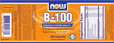 Photo of the NOW B-100 label