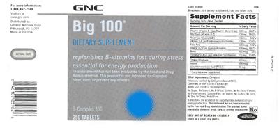 Photo of the GNC Big 100 label