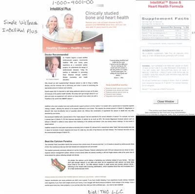 Photo of the Simple Wellness IntelliKal Bone & Heart Health Formula label
