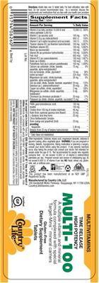 Photo of the Country Life Multi-100 label