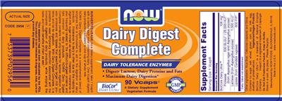 Photo of the NOW Dairy Digest Complete label