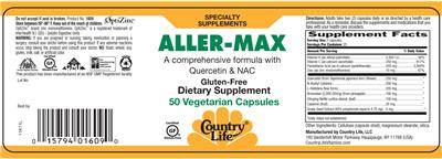 Photo of the Country Life Aller-Max label