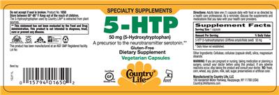 Photo of the Country Life 5-HTP label