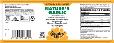 Photo of the Country Life Nature's Garlic label