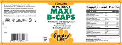 Hi-Potency Maxi B-Caps With Taurine And Coenzymated B Vitamins