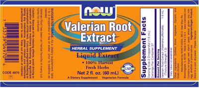 Photo of the NOW Valerian Root Extract label