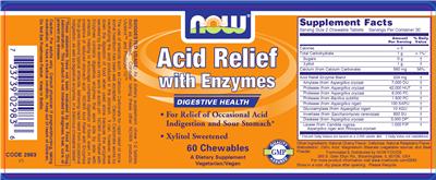 Photo of the NOW Acid Relief With Enyzmes label