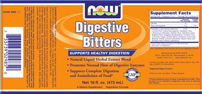 Photo of the NOW Digestive Bitters label