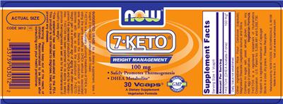 Photo of the NOW 7-KETO 100 mg label