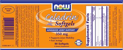 Photo of the NOW Celadrin Softgels 350 mg label