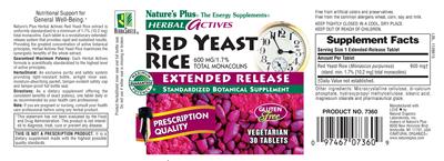 Red Yeast Rice 600 mg Extended Release