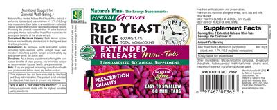 Red Yeast Rice 600 mg Extended Release Mini-Tabs