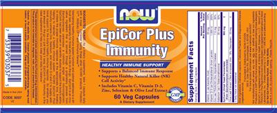 Photo of the NOW EpiCor Plus Immunity label