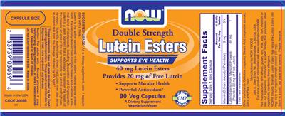 Photo of the NOW Double Strength Lutein Esters label