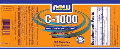 Photo of the NOW C-1000 With 100 mg Of Bioflavonoids label