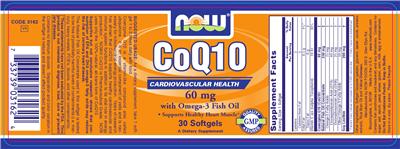 Photo of the NOW CoQ10 60 mg With Omega-3 Fish Oil label