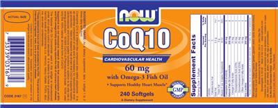Photo of the NOW CoQ10 60 mg With Omega-3 Fish Oil label