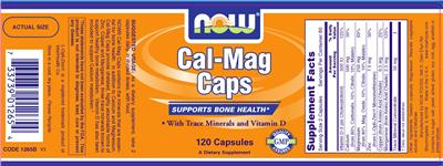 Photo of the NOW Cal-Mag Caps label