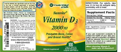 Sunvite Vitamin D3 2000 IU