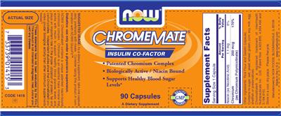Photo of the NOW ChromeMate label