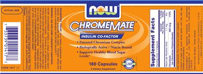 Photo of the NOW ChromeMate label