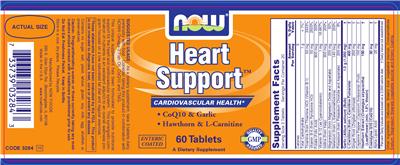Photo of the NOW Heart Support label