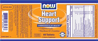Photo of the NOW Heart Support label