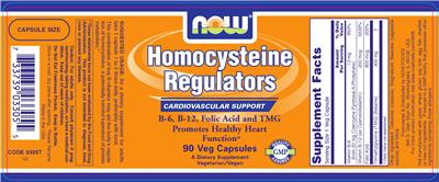 Photo of the NOW Homocysteine Regulators label