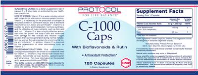 C-1000 Caps With Bioflavonoids & Rutin