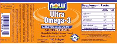 Photo of the NOW Ultra Omega-3 label