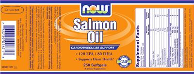 Photo of the NOW Salmon Oil label