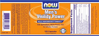Photo of the NOW Men's Virility Power label