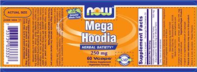 Photo of the NOW Mega Hoodia 250 mg label